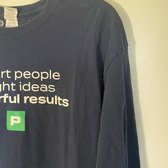 L Custom Ink Blue Long Sleeve Men's T-shirt - Picture 3 of 6